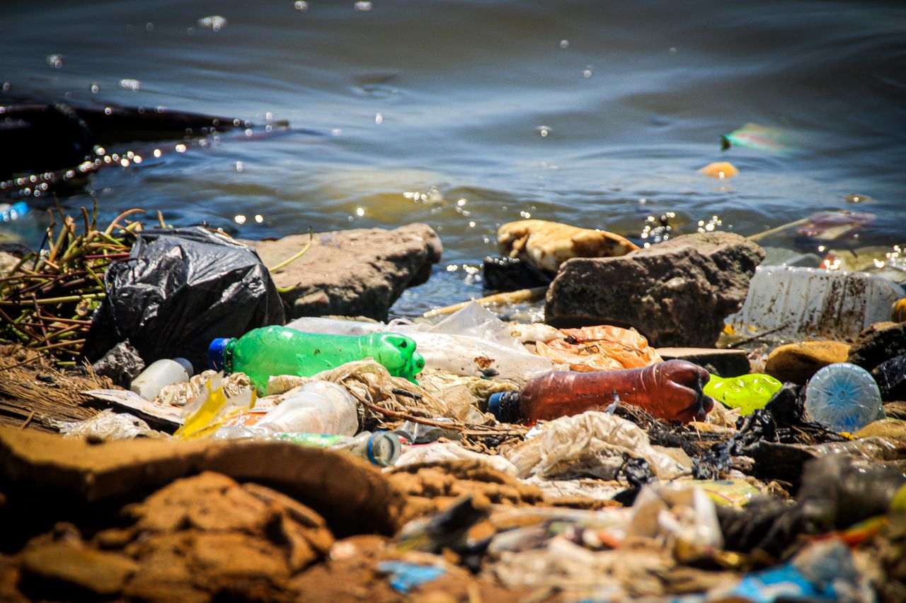 Services Plastic waste and pollution on a beach in Luanda, Angola.